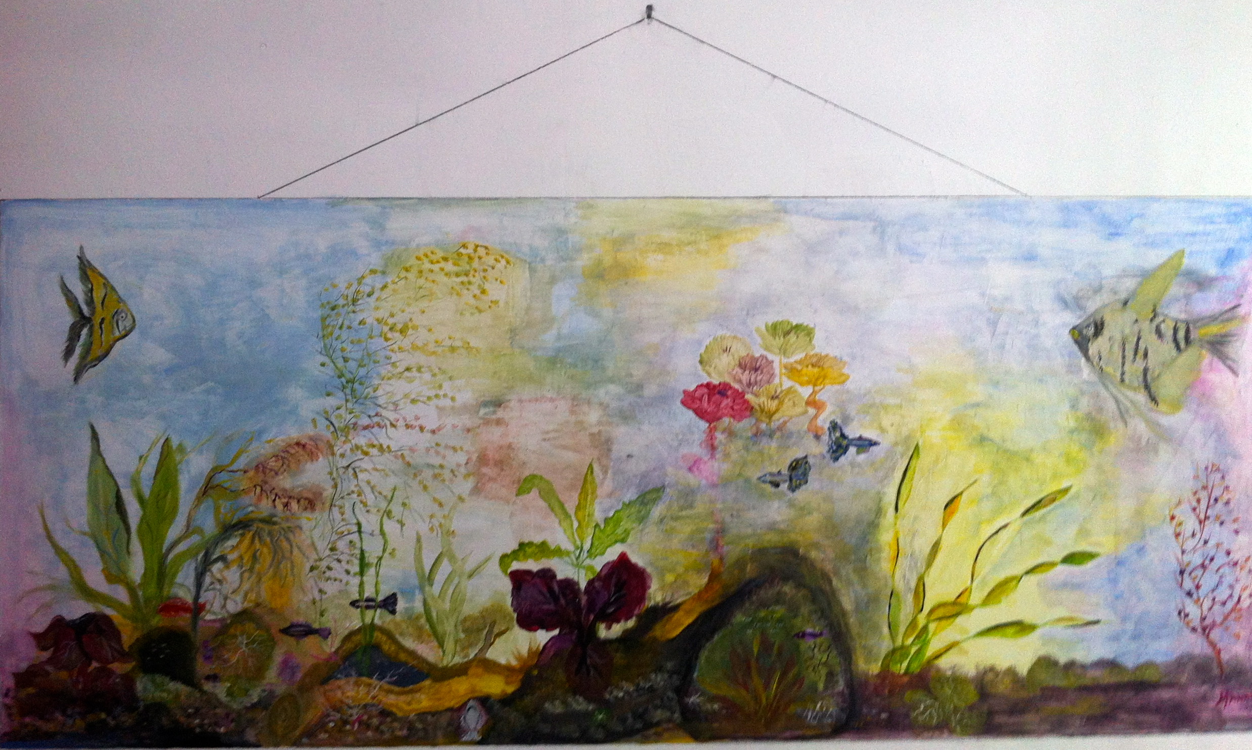 Aquarium muur_aquarel