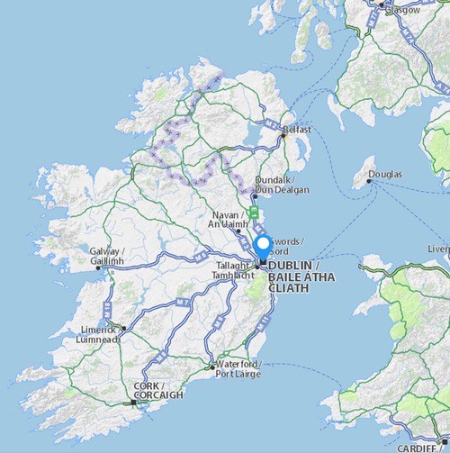 Foto: kaart van Ireland